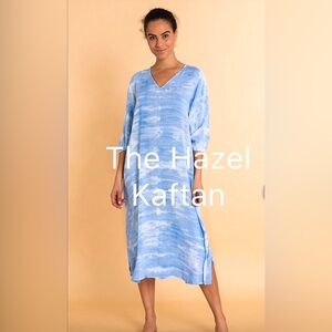Sky Blue Tie-Dye Kaftan Dress Size Medium